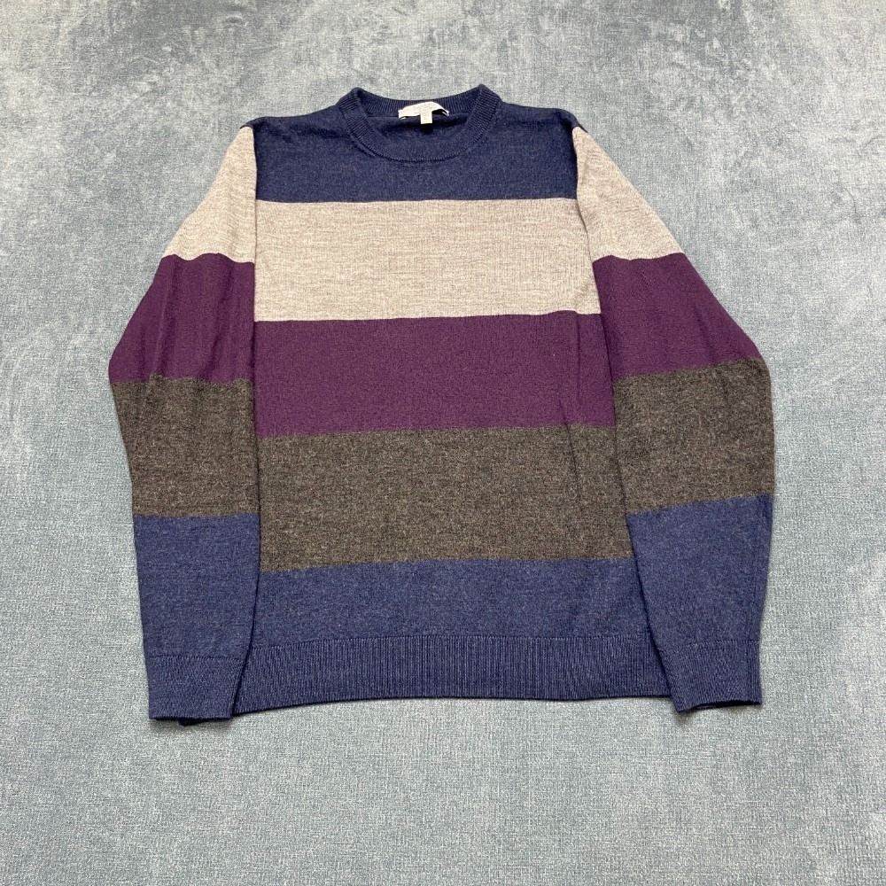 Turnbury Merino Wool Sweater Mens Large Multicolor Crew Neck Long Sleeve Outdoor